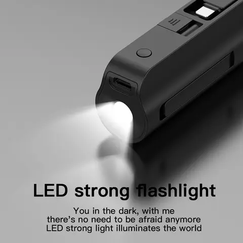 Mini bärbar mobiltelefonladdare 5000mAh mobil strömförsörjning, inbyggd kabelladdning, inbyggd LED-lampa, inbyggd fästfunktion, kompakt och kompakt, lämplig för mobiltelefoner, hörlurar, högtalare 8 best sales mini-powerbank 5000mAh - №1