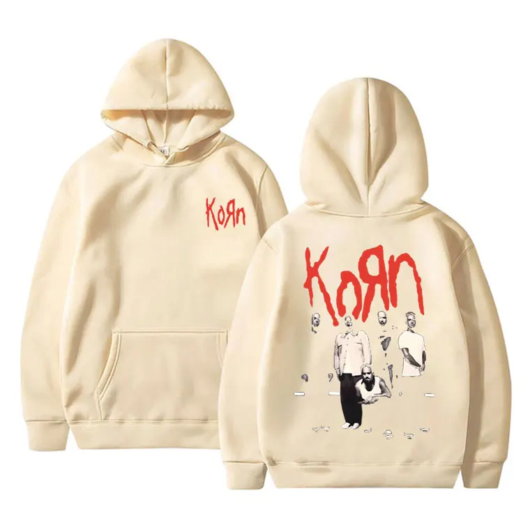 Rock Band Korn Graphic Hoodie Men Women Casual Oversized Fashion Hoodies Retro Pullover Male Vintage Gothic Sweatshirts Clothes