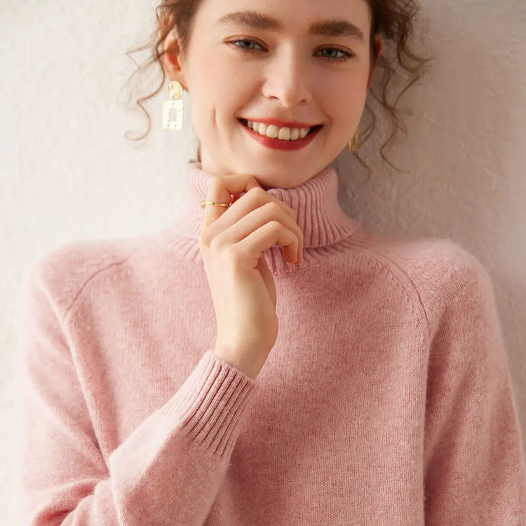 

Women's Cashmere Turtleneck Knitwear Pullover Loose Fit Thick Autumn Winter Fashion Versatile Women's Sweater