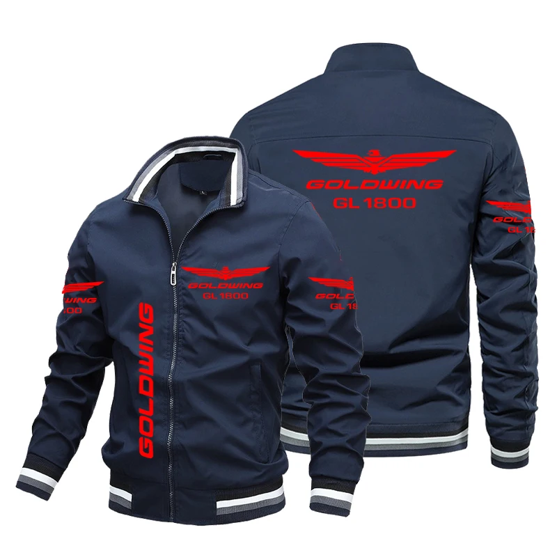 2024 New Men\'s Motorcycle Jacket Gold Wing GL1800 Print Jacket Biker Racer Team Club Jacket Fashion Bomber Jacket Men Clothing