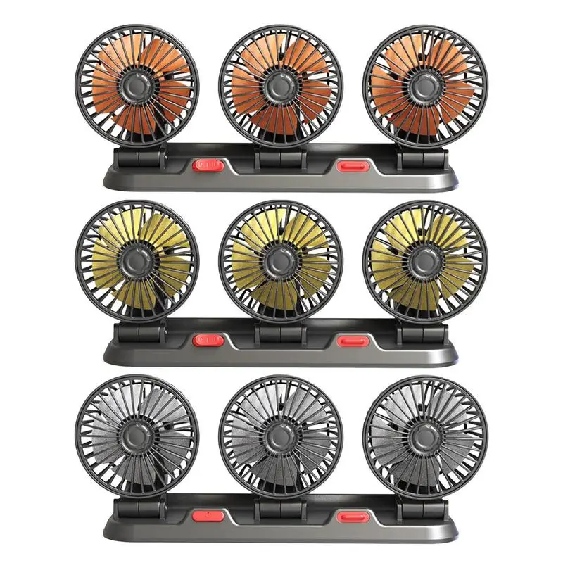 

USB Car Fan 360 Degree Rotatable USB Recharge Fan With Triple Head USB Car Fan Adjustable Auto Cooler Air Cooler Car Accessories