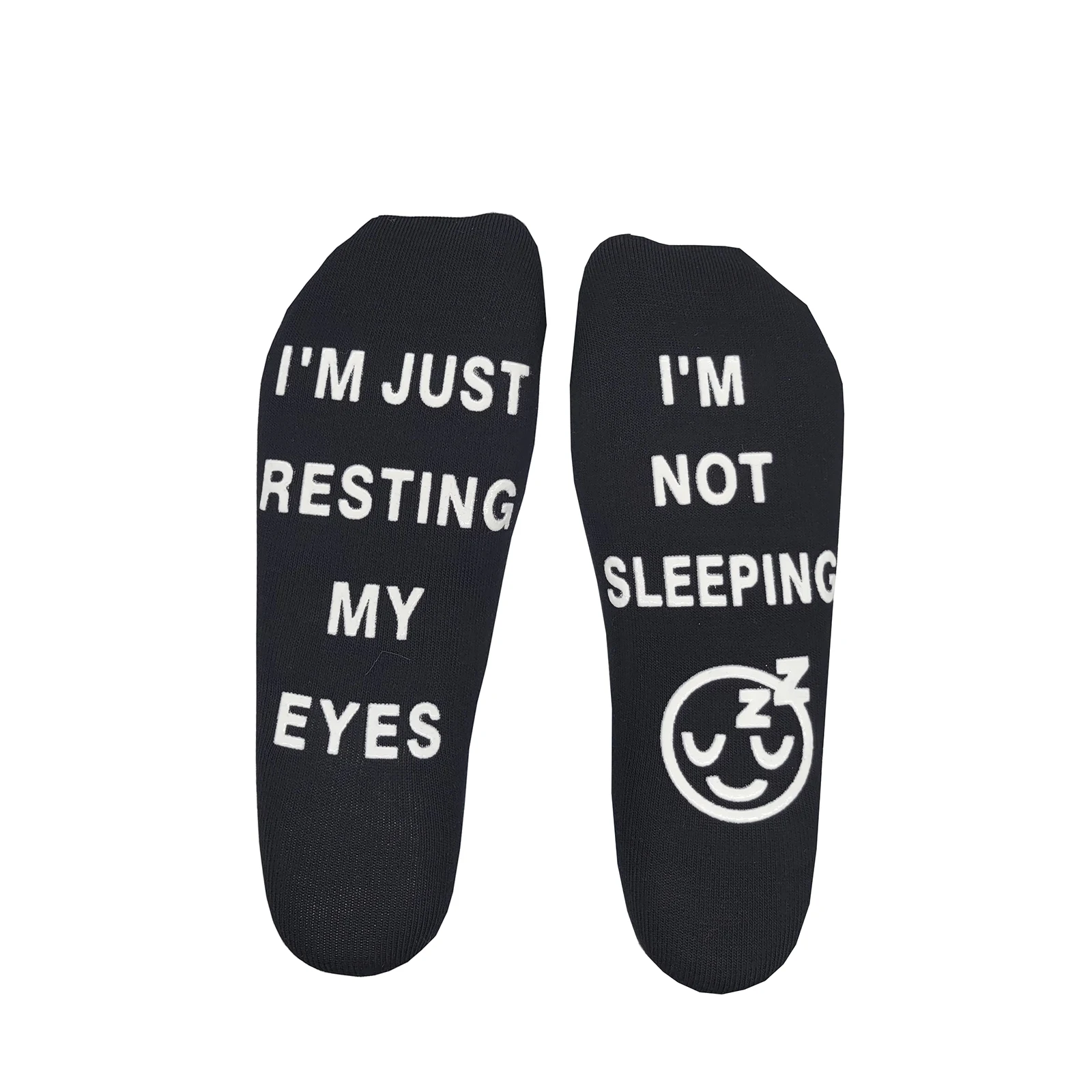 I'm Not Sleeping I'm Just Resting My Eyes Funny Novelty Birthday Wedding Halloween Santa Gift Socks for Men Grandpa Dad Women