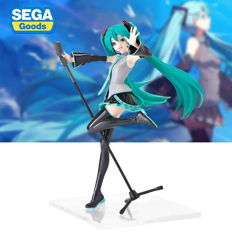 SEGA Original Luminasta Hatsune Miku Project Diva Mega 39's Miku 15th Anniversary Anime Action Figures Model Toys Gift Ornaments