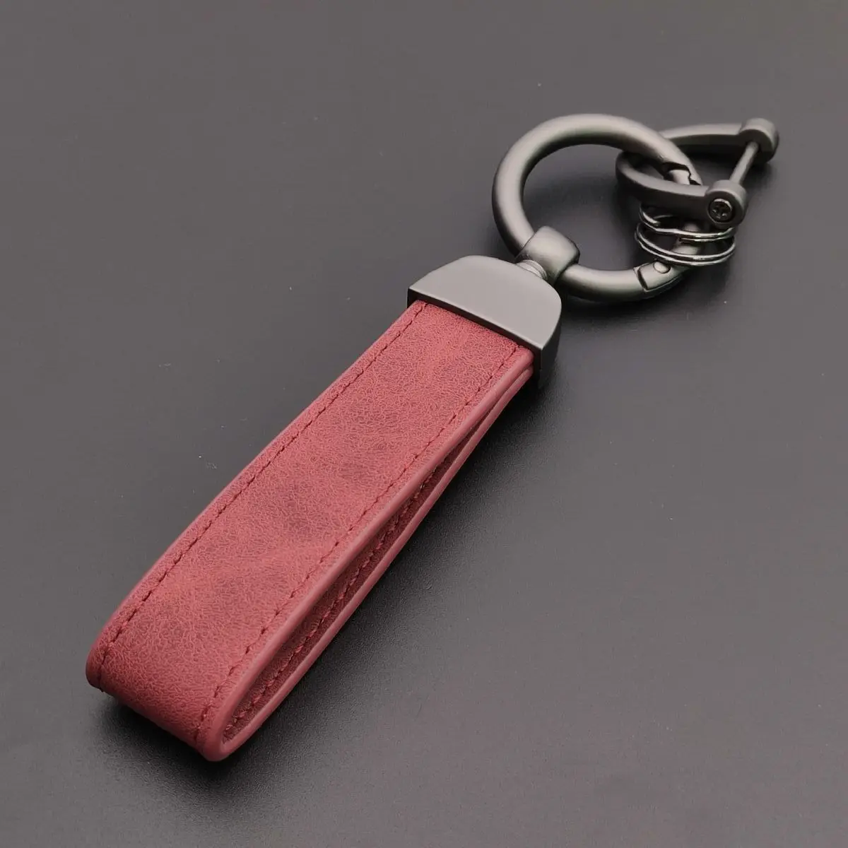 Personalized Leather Key Chain Ring, Custom Gift
