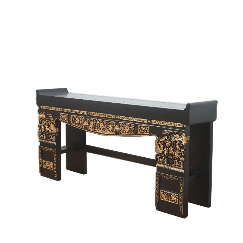 New Chinese-style elm entrance table, middle hall solid wood strip case entrance table, table Chinese-style retro living room