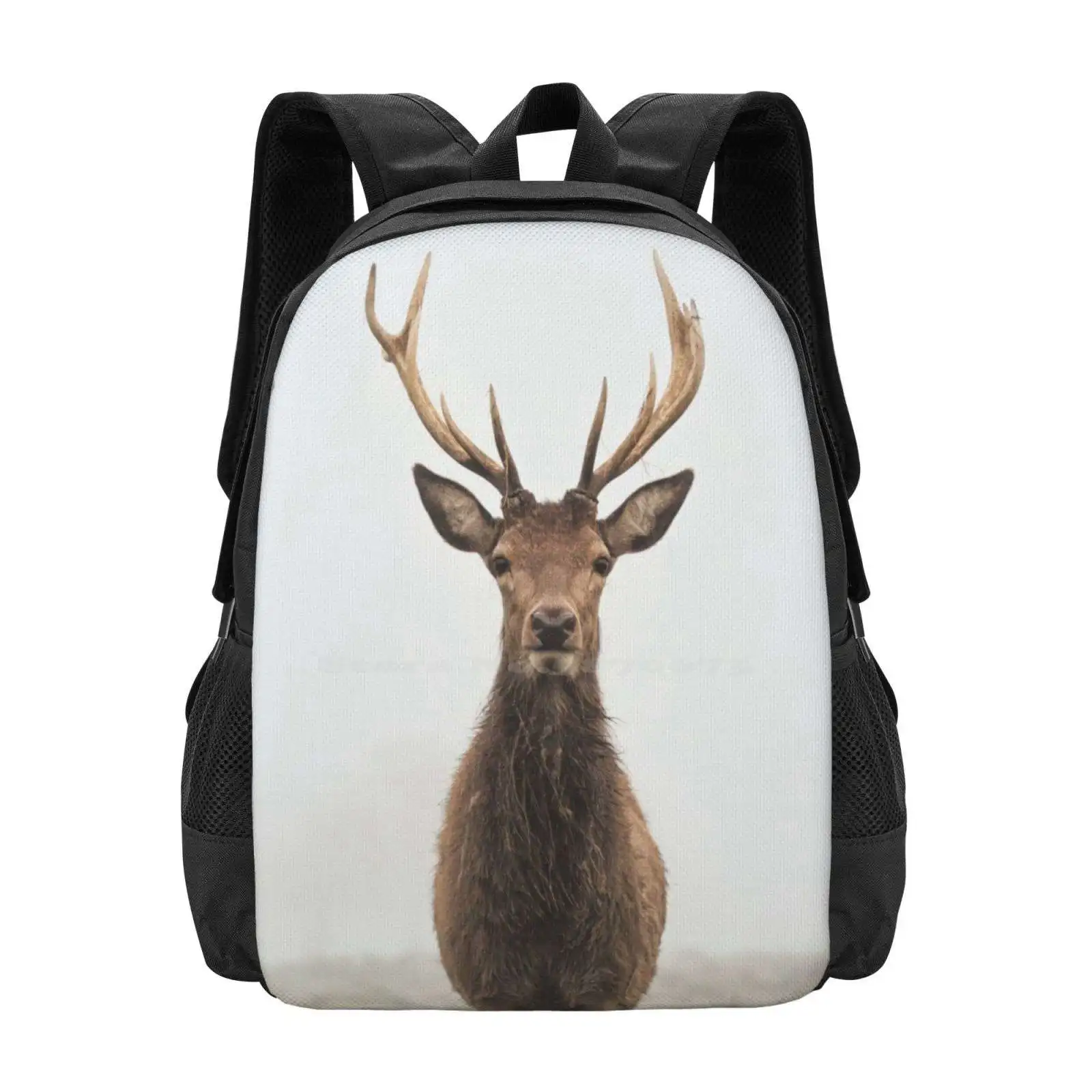 Sweet Solitude Hot Sale Schoolbag Backpack Fashion Bags Deer Mist Junkyardmax Regal Antlers Animal Stagoftheday