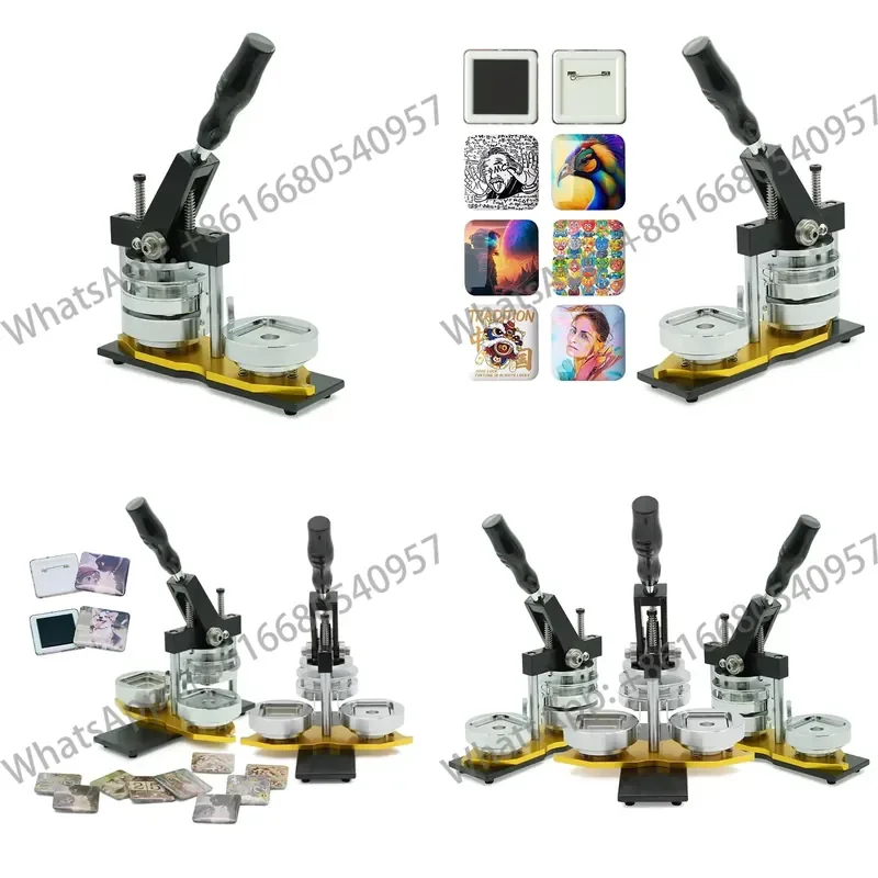 Multi-color Manual New Aluminium 50X50 Magnetic Machine Maker Button Machine Kit with High Precision