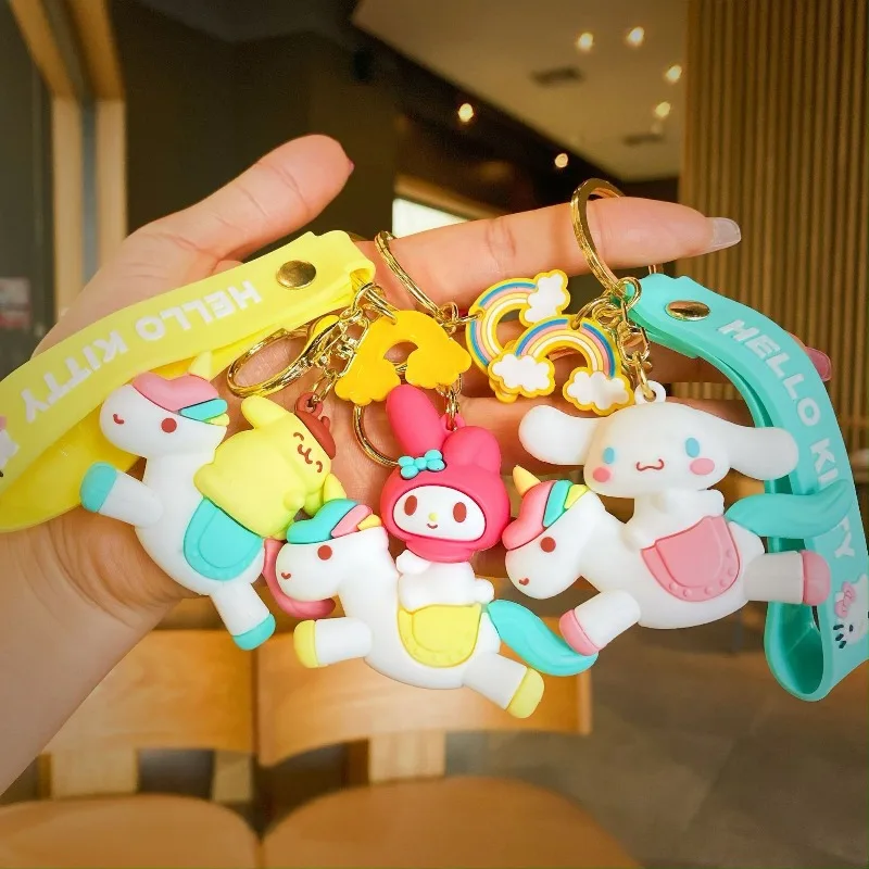 Sanrio единорог мультяшный брелок милый Hello KT кукла-кошка школьный портфель кулон брелок Мелодия автомобильный брелок аксессуары кулон