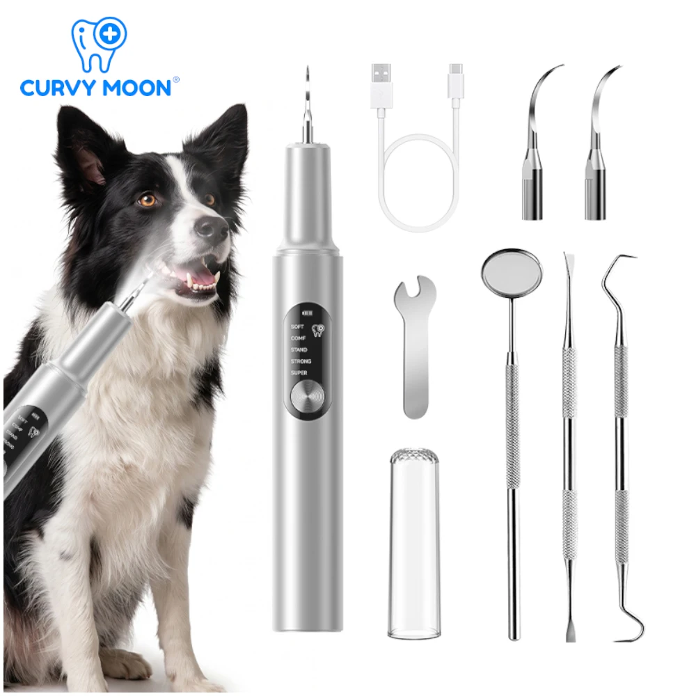 Dog Ultrasonic Teeth Cleaner Pet Tartar Plaque Remover At‑Home Dental Cleaning Machine for Dog No‑Anesthesia Safe Teeth Cleaner
