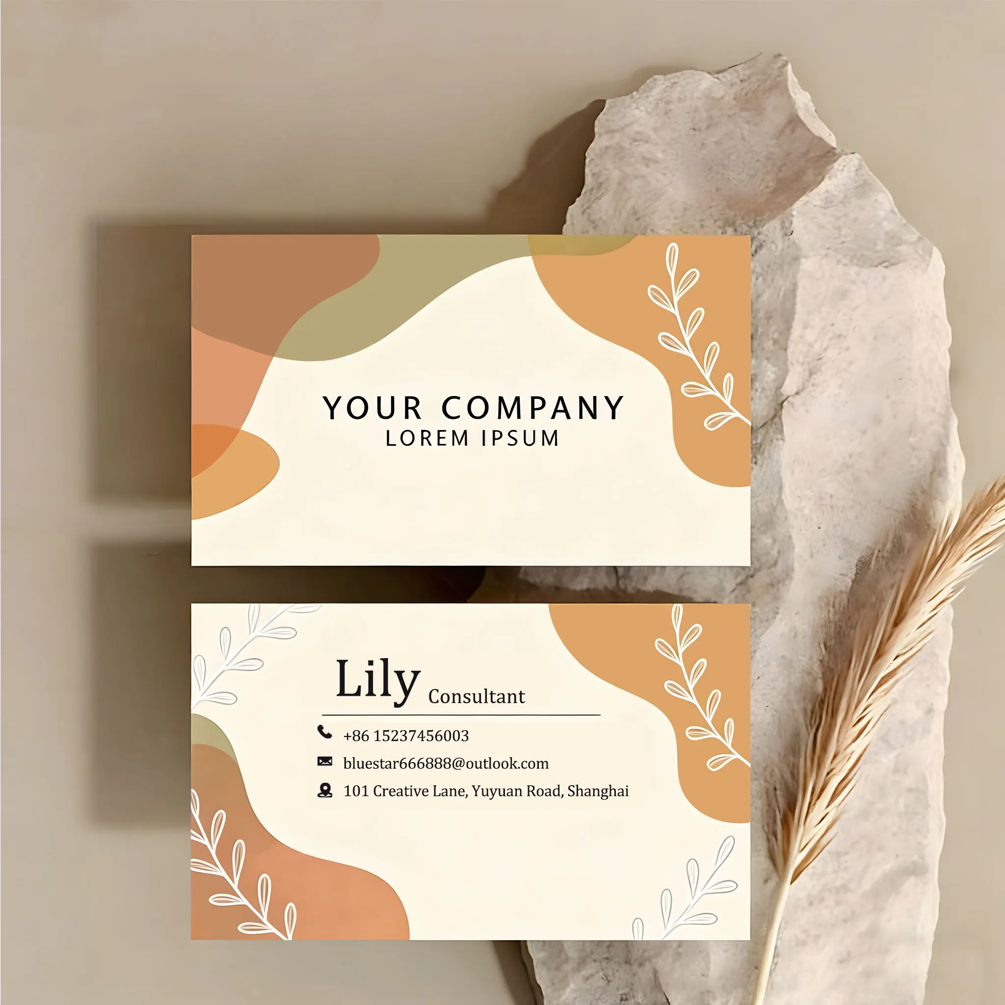 맞춤형 감사 카드, 명함, 양면 인쇄, 로고로 개인화, 결혼식, 선물, 기업 행사용