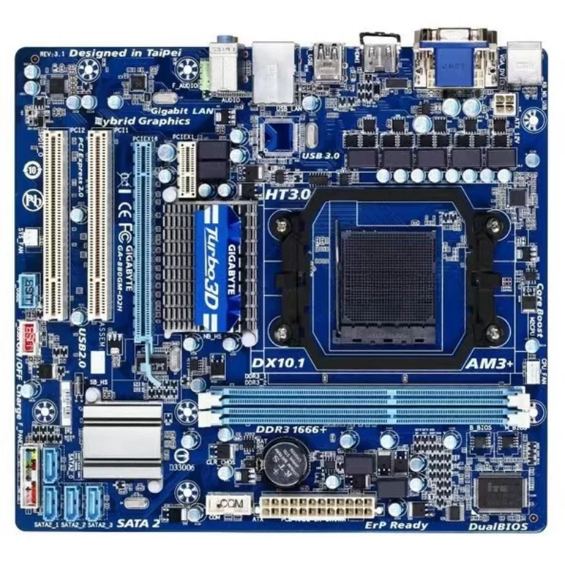 890GX Gigabyte GA-880GM-D2H All Solid State Open Core Motherboard Bulldozer AM3 + Pass Kill Second 890G