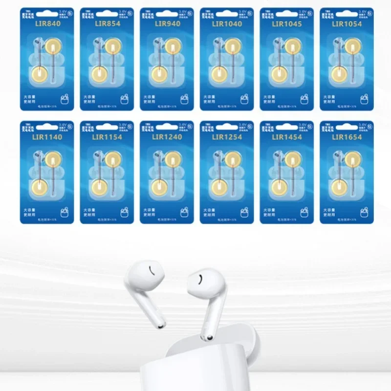 LIR1040 3.6V 35mAh Rechargeable Button Battery Steel Shell for TWS Bluetooth Headset Earphone Replacement Cells