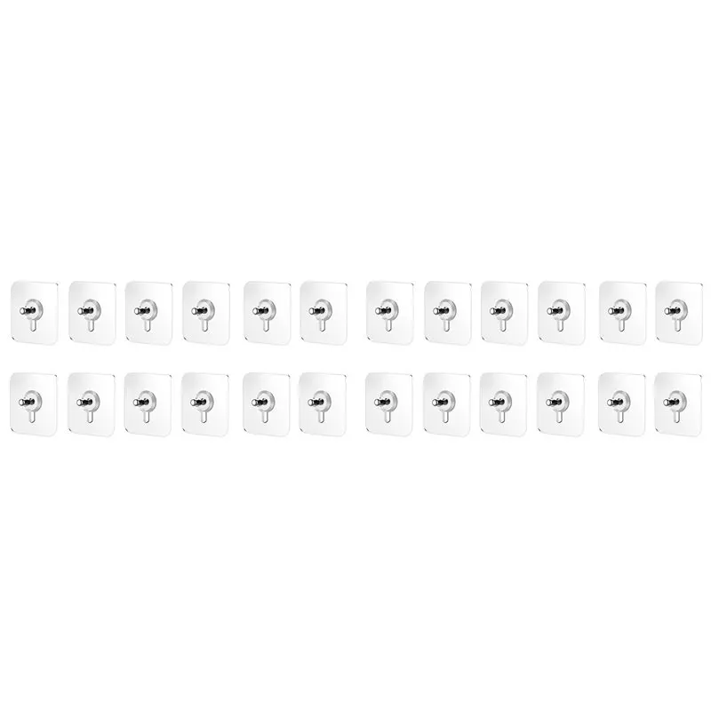 CHCH 24PCS Drill Free Adhesive Hooks,Upgraded Picture Hangers Without Nails,Nail Free Wall Hangers For Kitchen, Bathroom