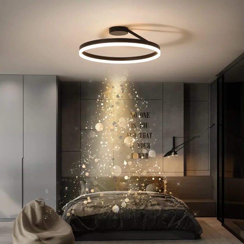 Nordic circular LED ceiling light dimmable dining room, living room central dining table, bedroom pendant light, home decoration