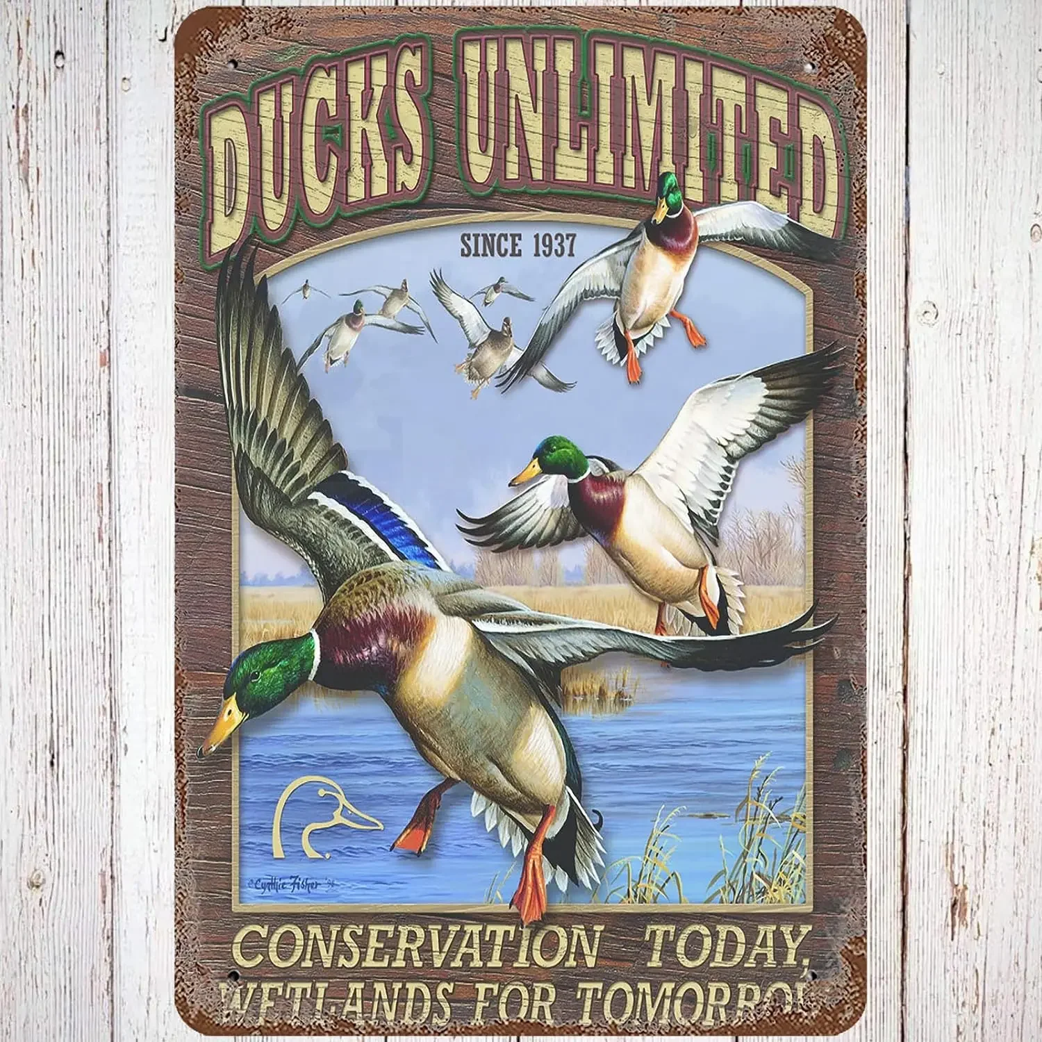 

Metal Tin Sign 8x12, Vintage Duck Unlimited, Wall Decor Welcome To Our Sanctuary, Conservation Today, Wetlands For