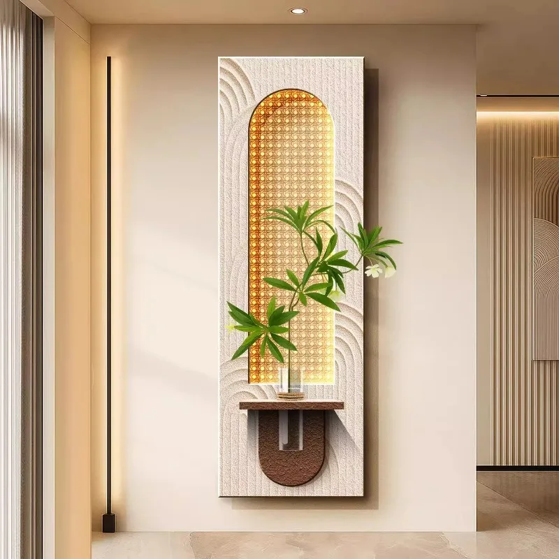 Home decoration painting hydroponic green plant art decoration painting simple three-dimensional sandstone sofa background wall