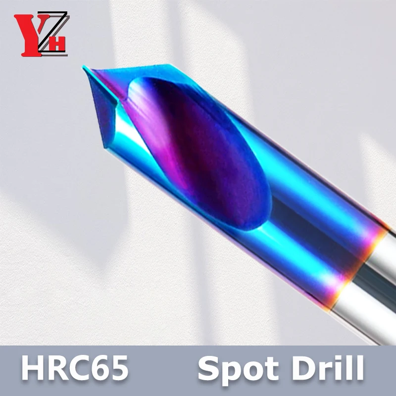 YZH HRC65 Spot Drill Angle Of 60° 90° 120°  Stub Starting Location center Bit CNC Prepare Guide Pilot Hole Chamfer Machine Tool