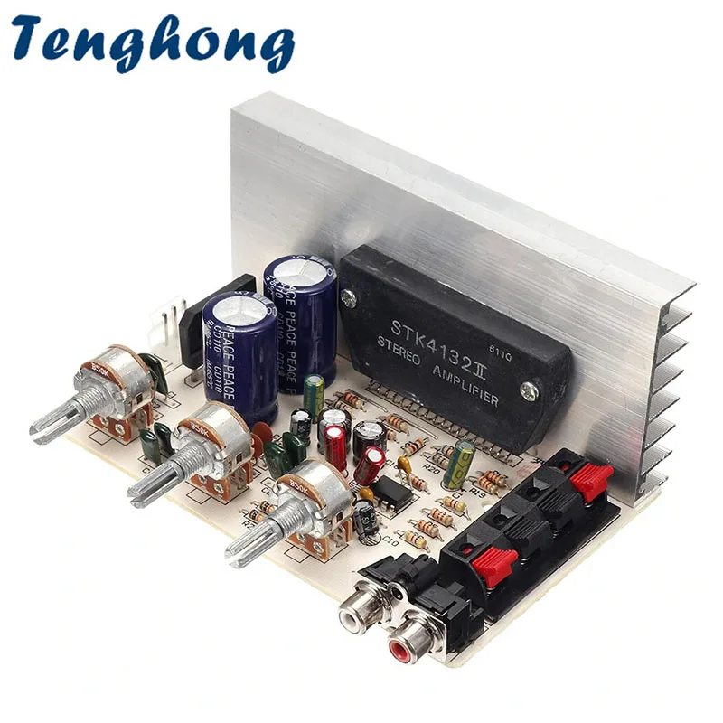 Tenghong STK4132 Audio Power Amplifier Board 50W+50W 2.0 Channle Stereo Audio Amplifier Dual AC15-18V Home Theater Amplificador