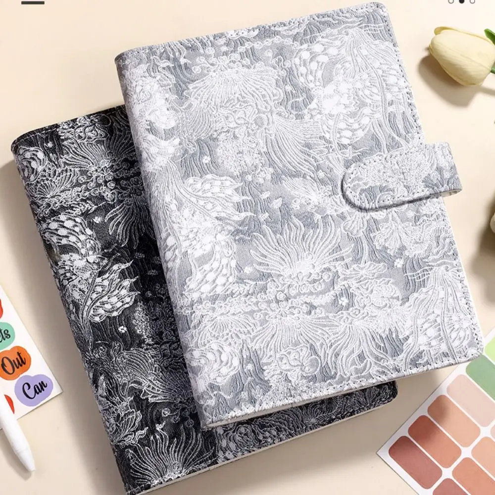A5/6/7 Loose Leaf Notebook Fashionable Creative Jacquard Hand Book Waterproof Colorful Savings Account Book Gift
