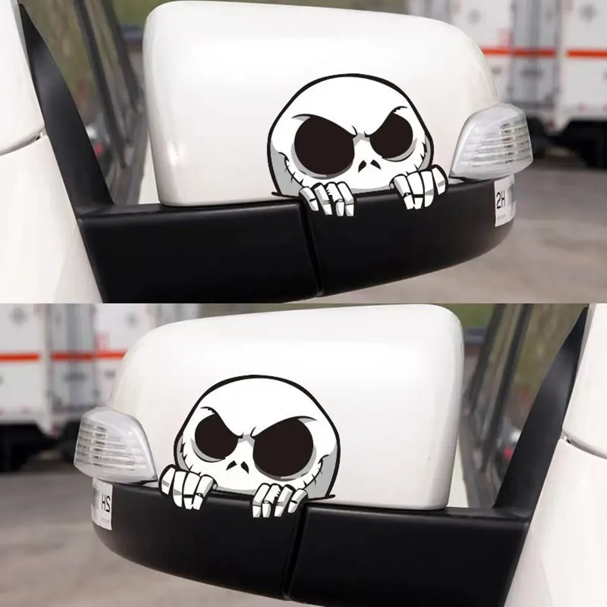 JDM stiker jendela mobil, dekorasi goresan, penutup tangki bahan bakar, stiker jendela lucu reflektif, jahitan pintu mobil