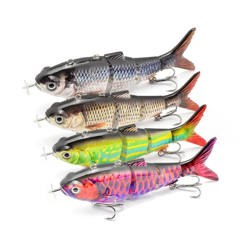 

4-SegementUSBAutomatic Swimbait Electric RoboticFishing Lure130mm 42gAutoMulti Jointed BaitRechargeable Wobbler Pesca Accessorie