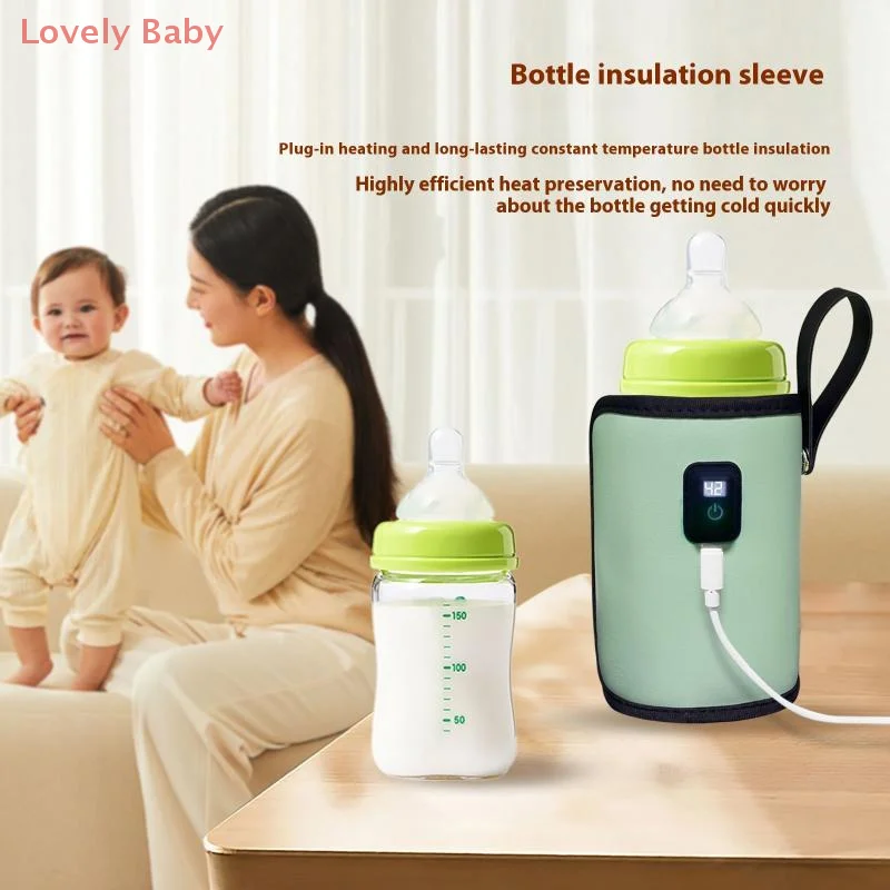 【BBS】1 Set 7 Temperature Adjust Insulated Breastmilk Warm Bag USB Charging Feeding Bottle Heater Heating Sleeve Milk Warmer