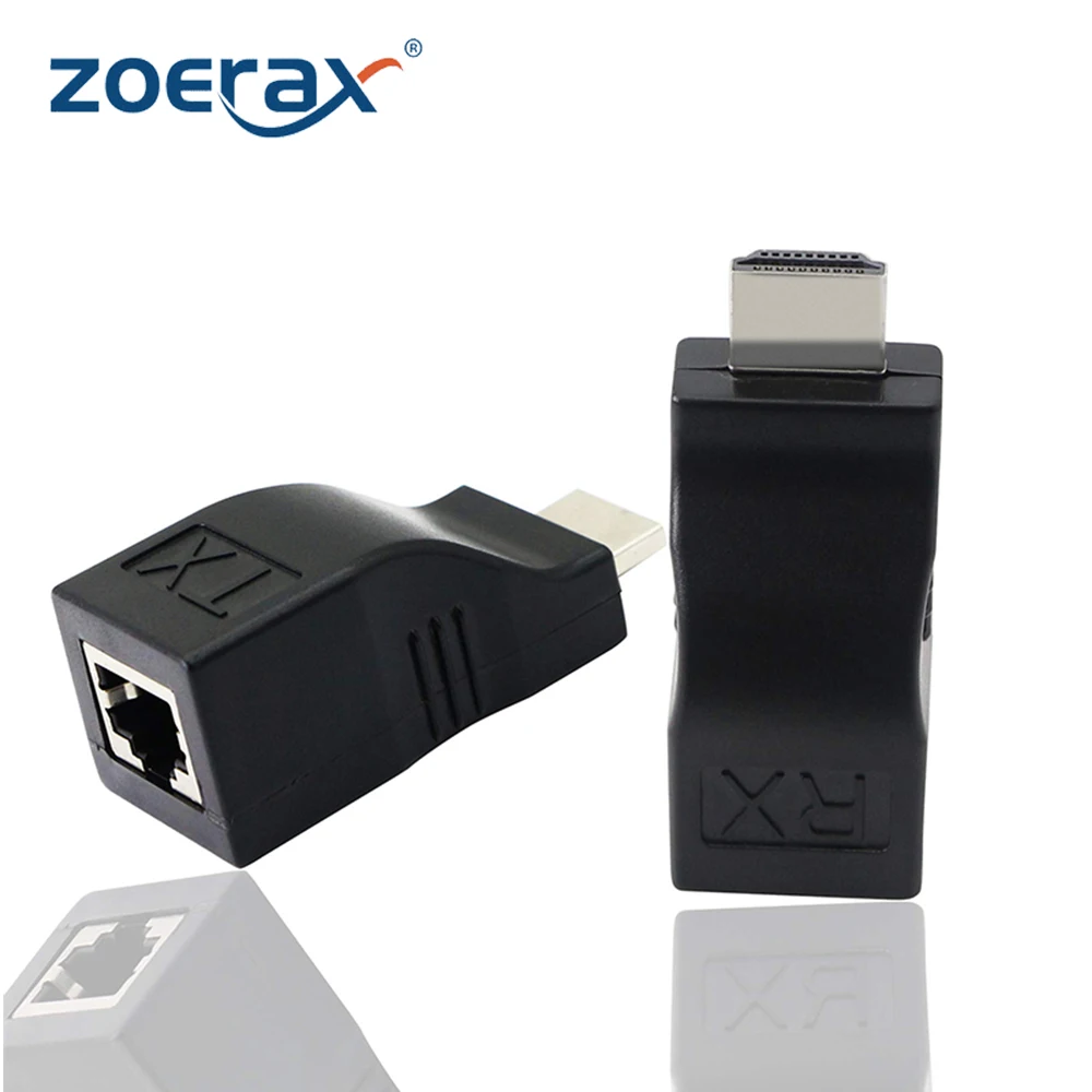 ZOERAX HDMI إلى RJ45 محول 30M ضياع كابل واحد موسع HDMI إلى RJ45 Cat 5e/6 محول ل HDTV PS4 STB 4K 2K
