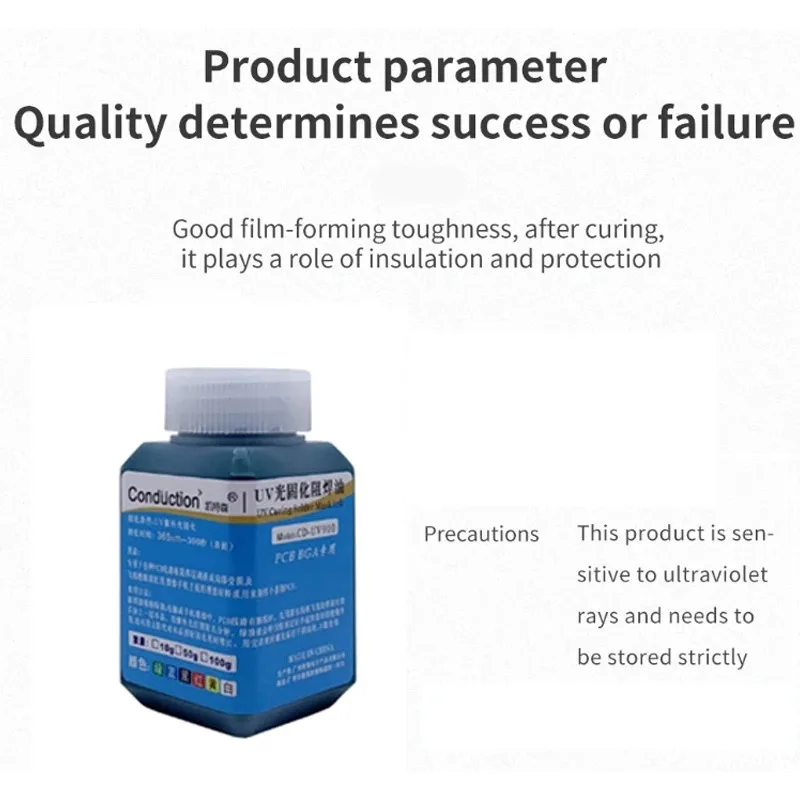 Máscara de soldadura fotosensible UV, 50/100g, tinta BGA, placa de circuito PCB, pintura, aceite, flujo de soldadura, previene el arco corrosivo