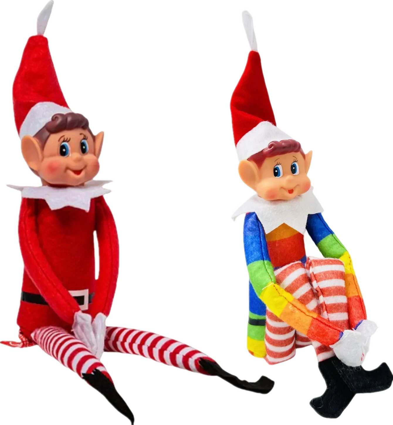 2024 Hot Red Christmas Elf Doll Rainbow Ornament Christmas Decoration Novelty Long Bendy Naughty Boy Christmas Elves Doll