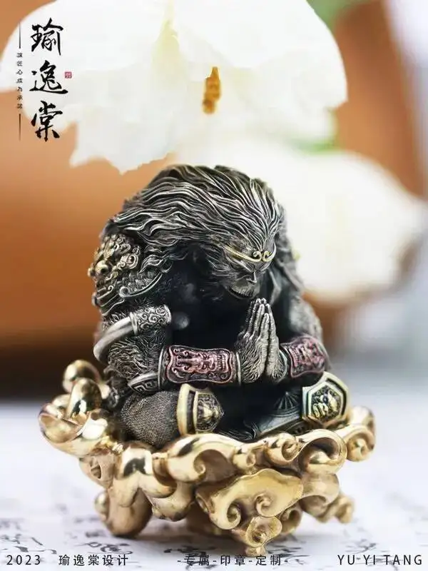 Cos Black Myth Wukong Props Brass Monkey Handmade Brass Ornaments Desktop Decoration Cos Winning Buddha Monkey Props Handicrafts