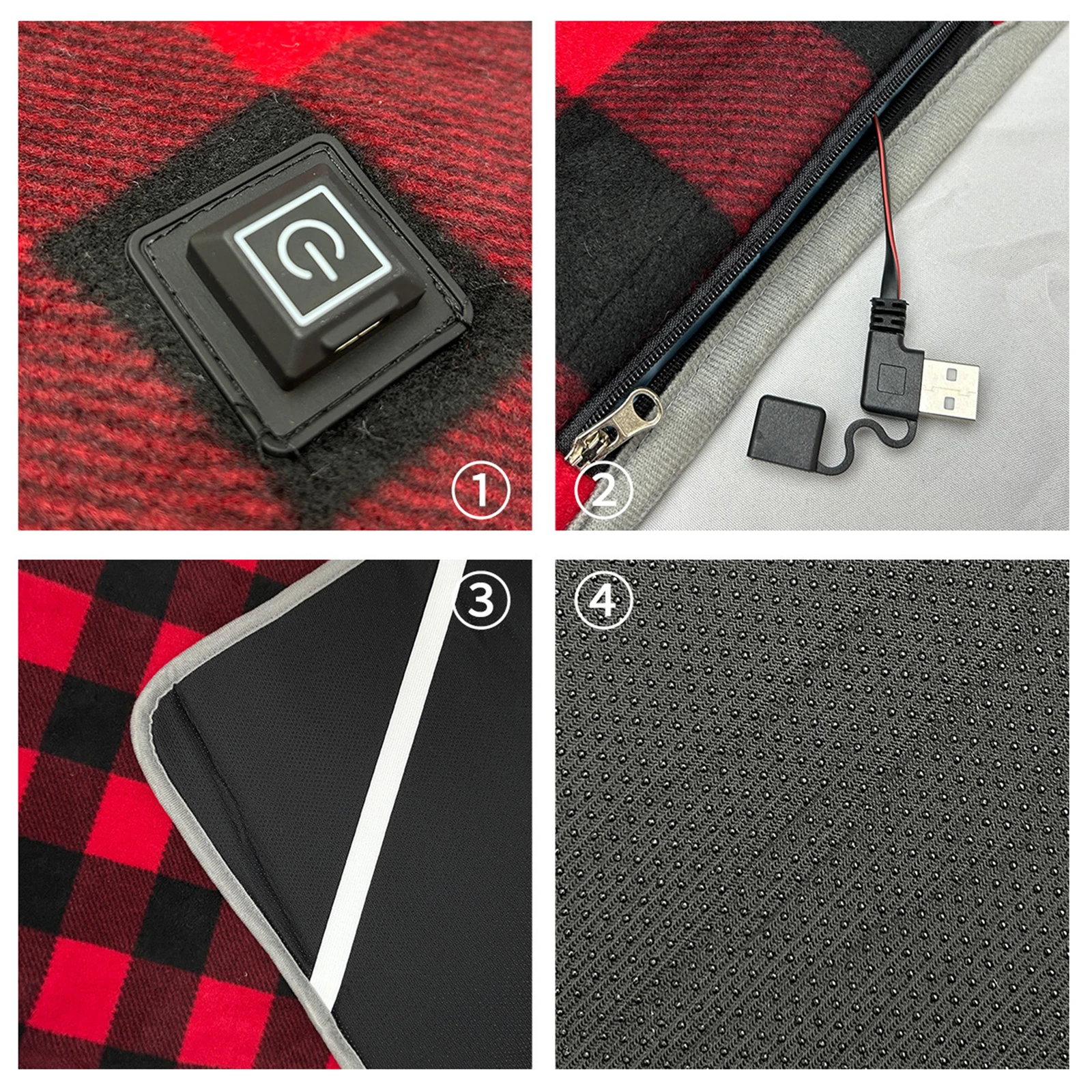 

Heated Sleeping Pad Portable USB Heating Sleeping Mat With 6 Heating Zones Waterproof Warm Sleeping Mat for Home Outdoor