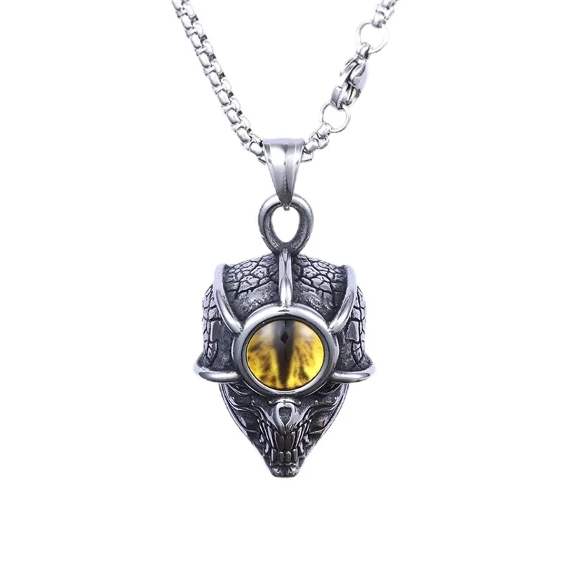 

New Arrival Titanium Steel Devil's Eye Pendant Personalized Eye Necklace Trendy Men's Stainless Steel Evil Eye Charm
