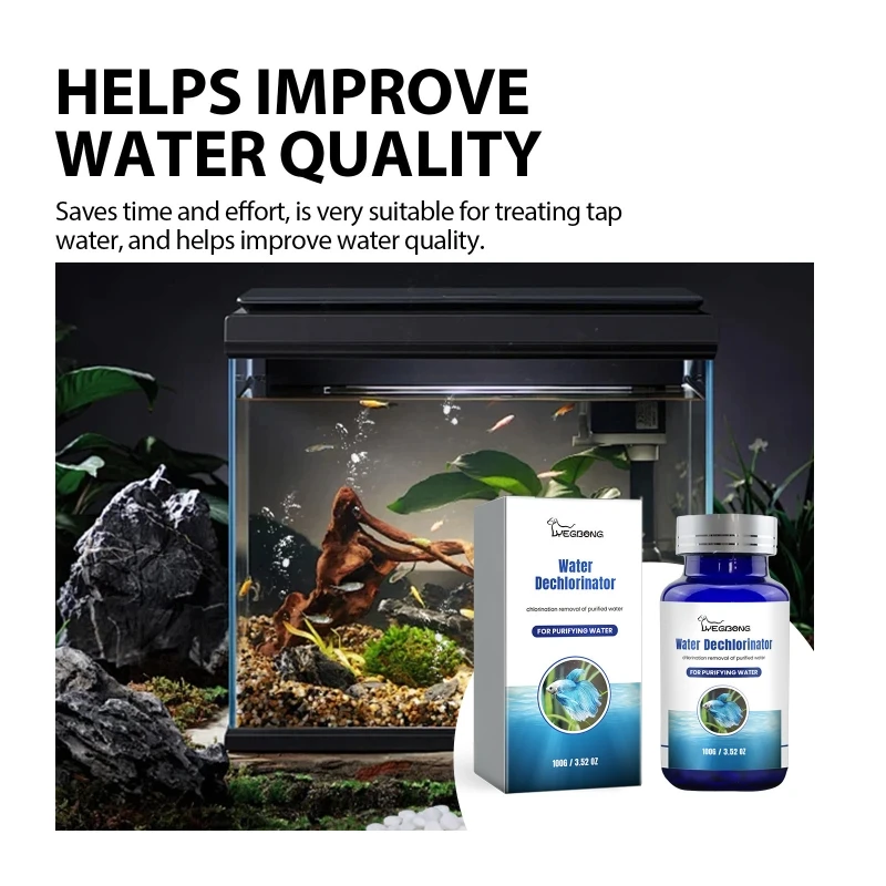 Water Chlorine Removers for Aquariums Fishtanks Fishponds Water Dechlorinator Tablet Chlorine Solution Water Conditioner