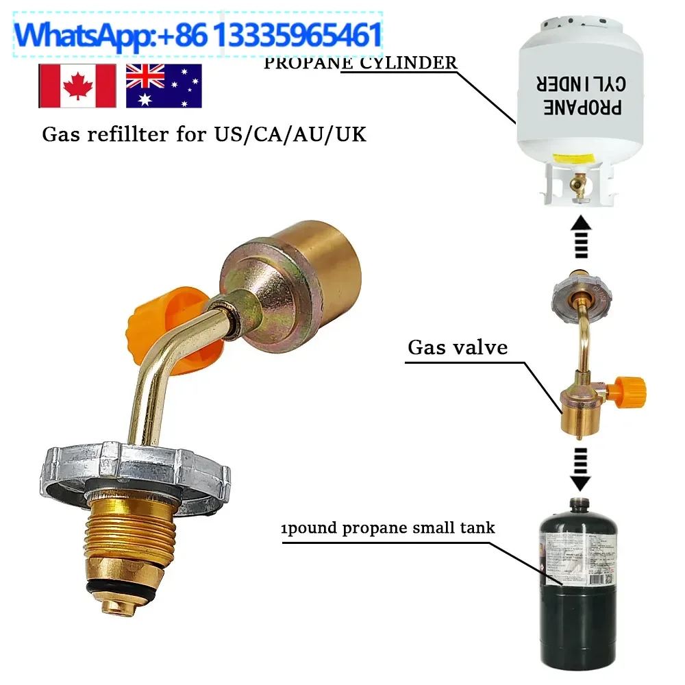 

North America 1lb propane gas tank Mempo gas tank inflation valve US Canada Australia UK gas cylinder inflation