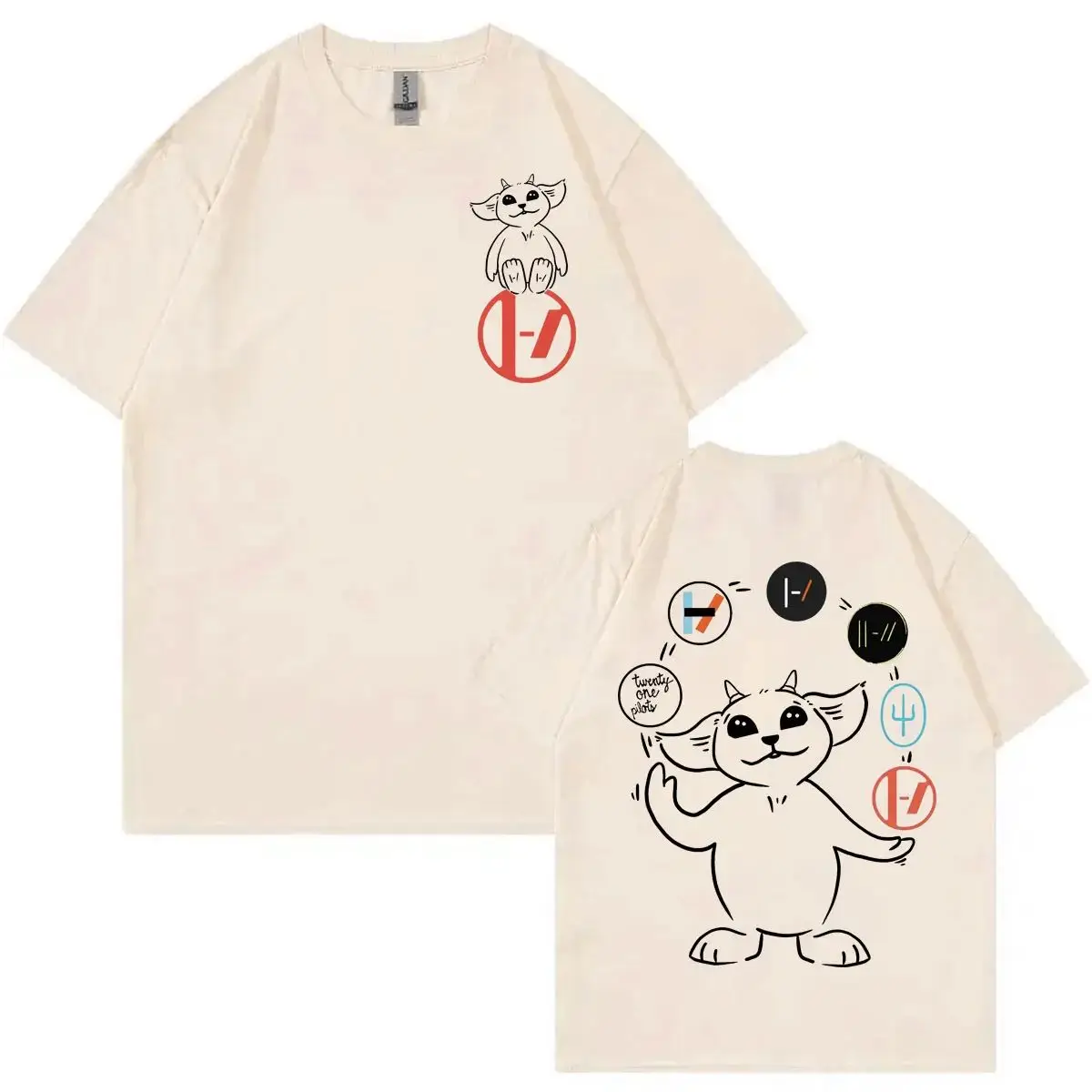 

Twenty One Pilots Logo Cartoon Graphic T Shirts Fashion Rock Hip Hop Short Sleeve T-shirt Men Women Casual Pure Cotton T-shirts