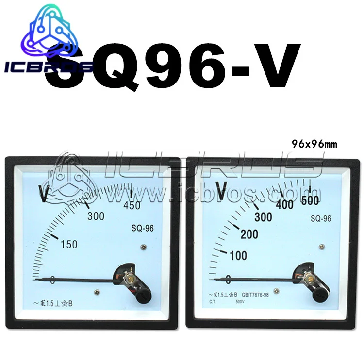 Instrument SQ96 CP-96 SQ-96 Pointer AC Voltmeter 1000V 50V 100V 150V 250V 300V 450V 500V 750V 10KV/100V