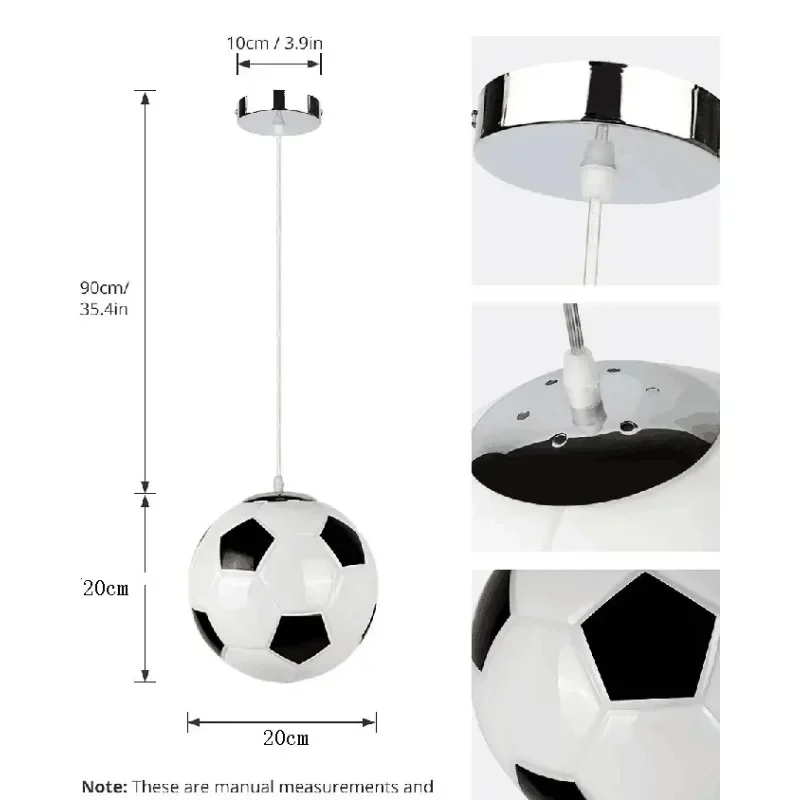 

Football Pendant Lights Round Led Lamp Children's Bedroom Decor Pendant Lights Bedroom Den for Voltage 90-260V