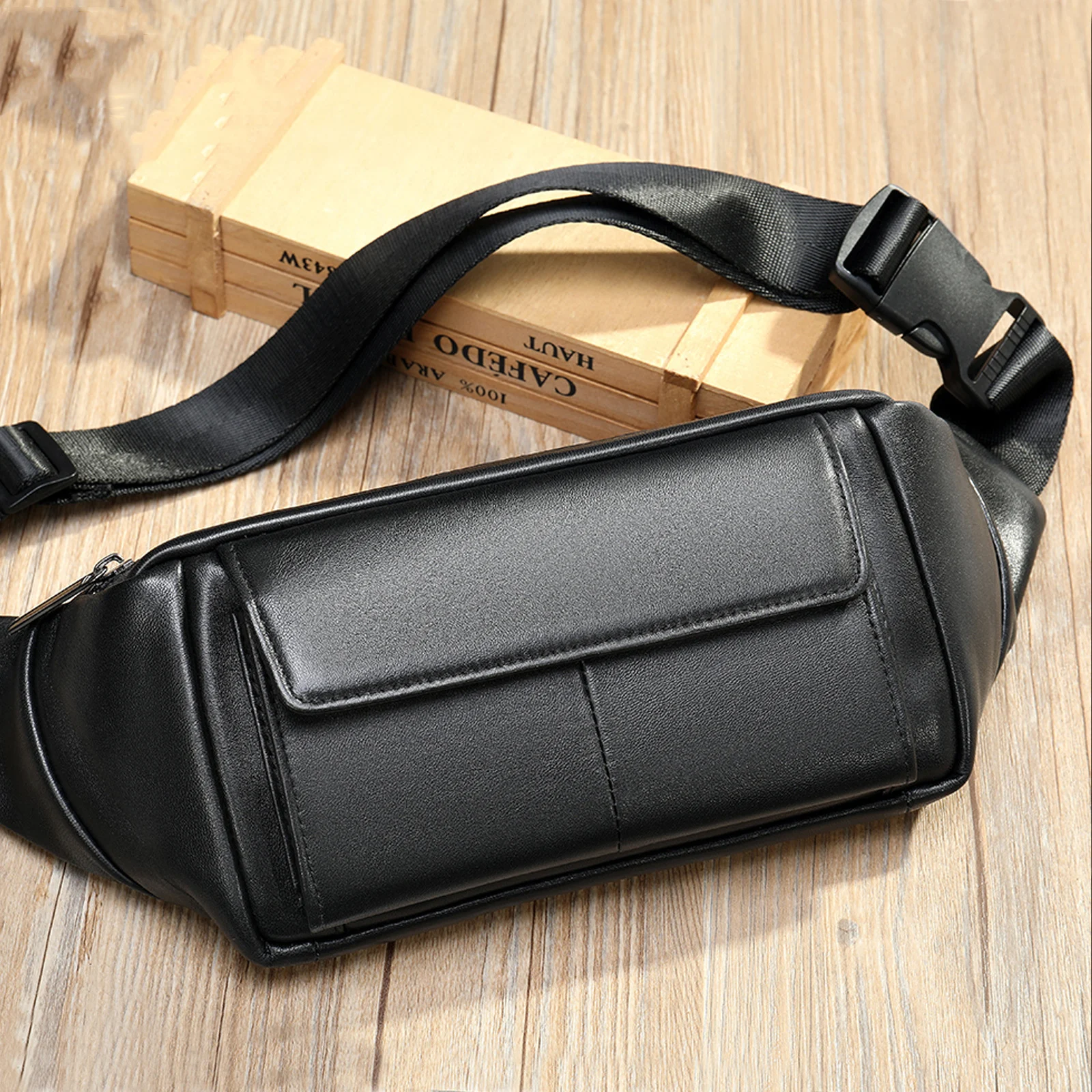 Men\'s Leather Waist Bag of Men Genuine Leather Belt Pouch Men Male Fanny Pack Summer Outdoor Phone Bag Black Brown Waist Packs