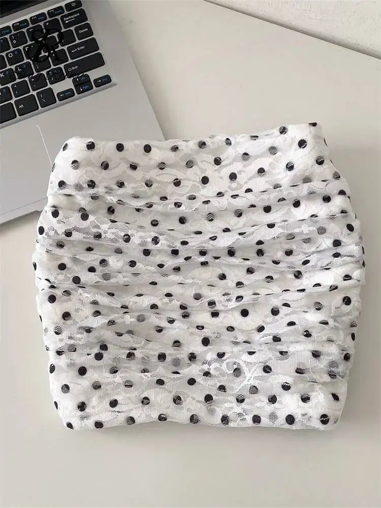 Lace Polka Dot Skirt Ladies French Style Simple Versatile Newest Original Design Summer Office Lady Mini Bodycon Skirt