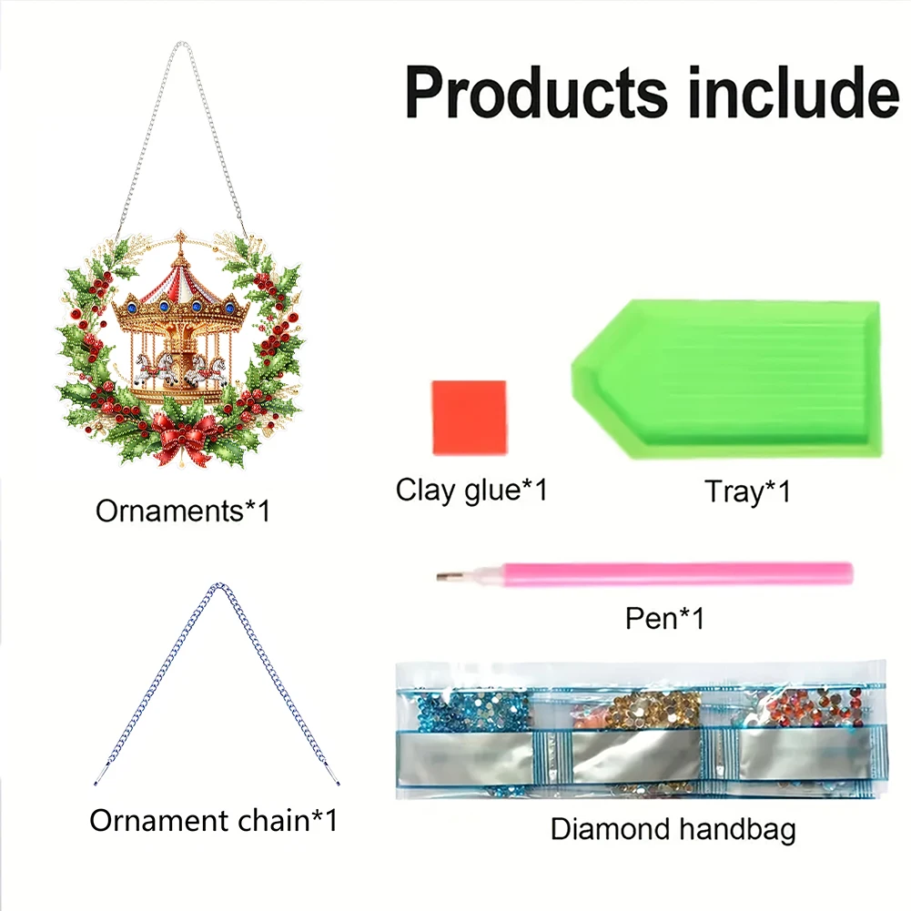 

Christmas DIY 2D Flat Acrylic Special Shaped Hanging Diamond Art Kits Diamond Painting Kits for Home Decoration and Gift