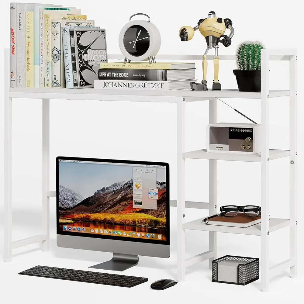 

38.6"" Book Shelf With 3 Tier Open Shelves Bookshelf And Desk Shelf To Combined For Computer Desk, Desk Hutch For Top Of Desk,