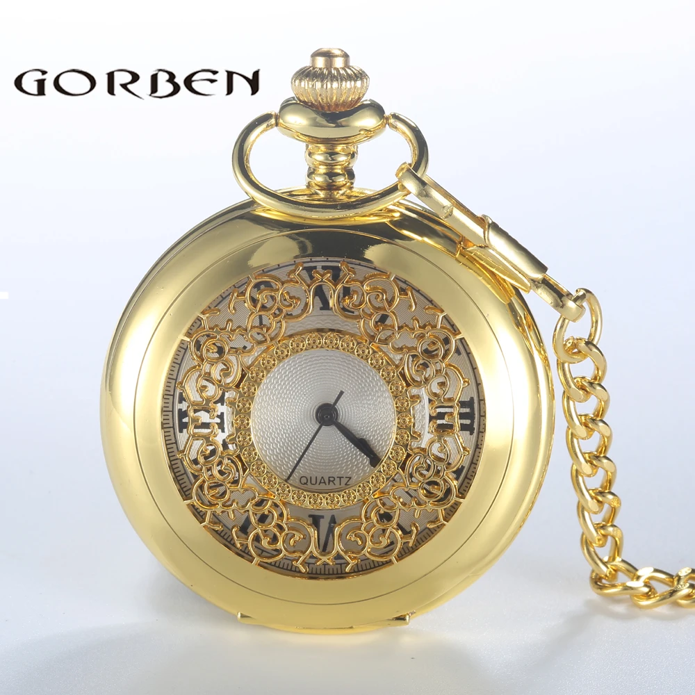 

Luxury Quartz Pocket Watch for Man Women Vintage Kids Children Orologio Male Ladies Men Pendant Necklace Chain Gold Flower Clock