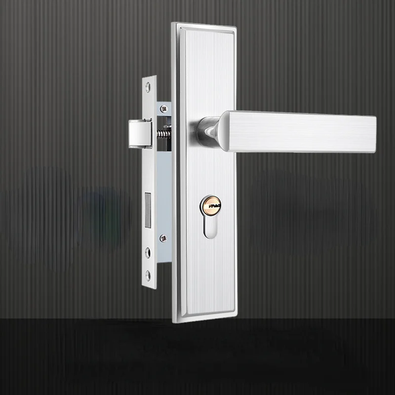 

Adjustable Stainess Steel Door Handle lock set Home Security With Keys Solid Square Tongue Interior Door Lock