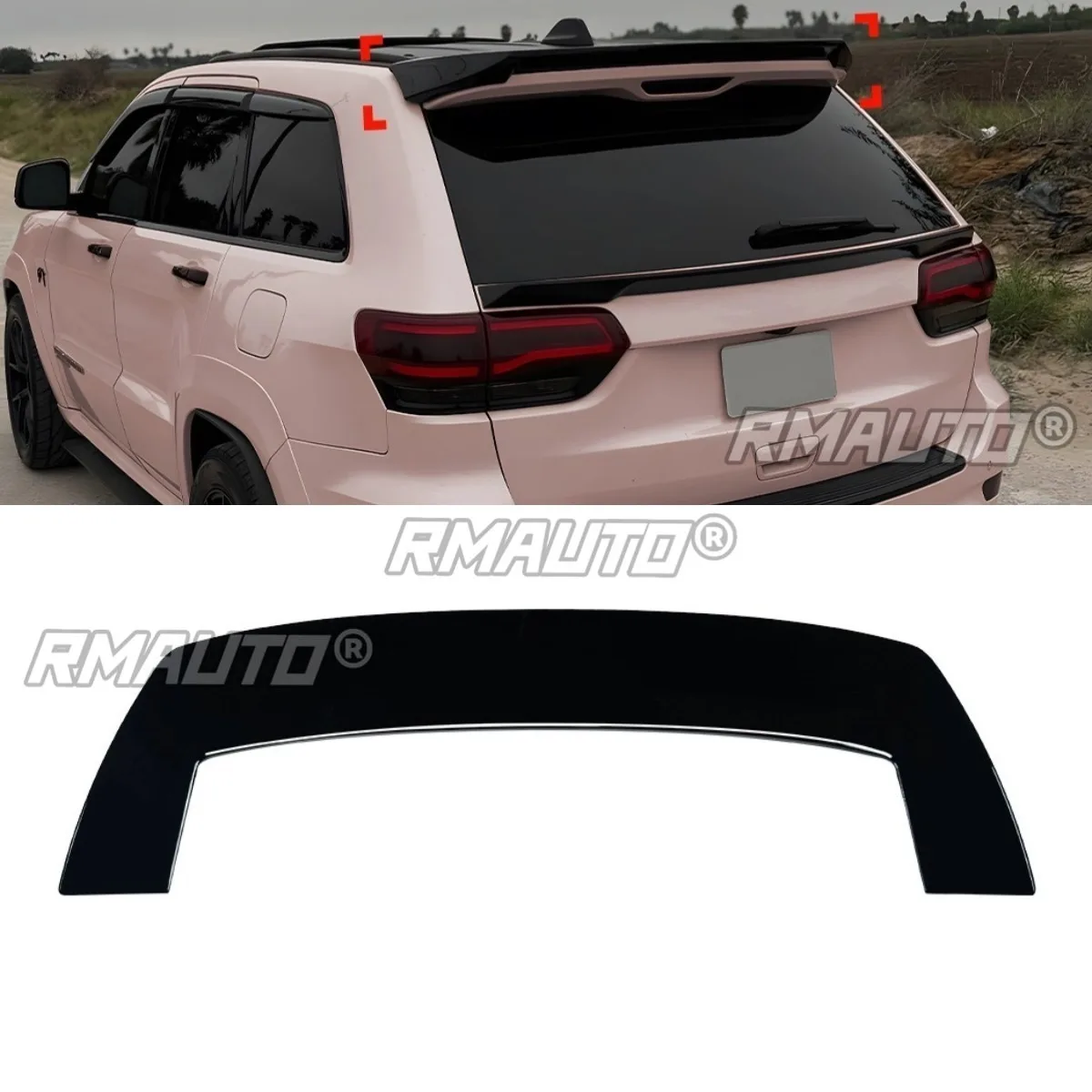 Para Jeep Cherokee SRT alerón trasero de coche negro brillante alerón de coche Kit de alas de cuerpo para Jeep Cherokee SRT 2012-2021 Kit de carrocería
