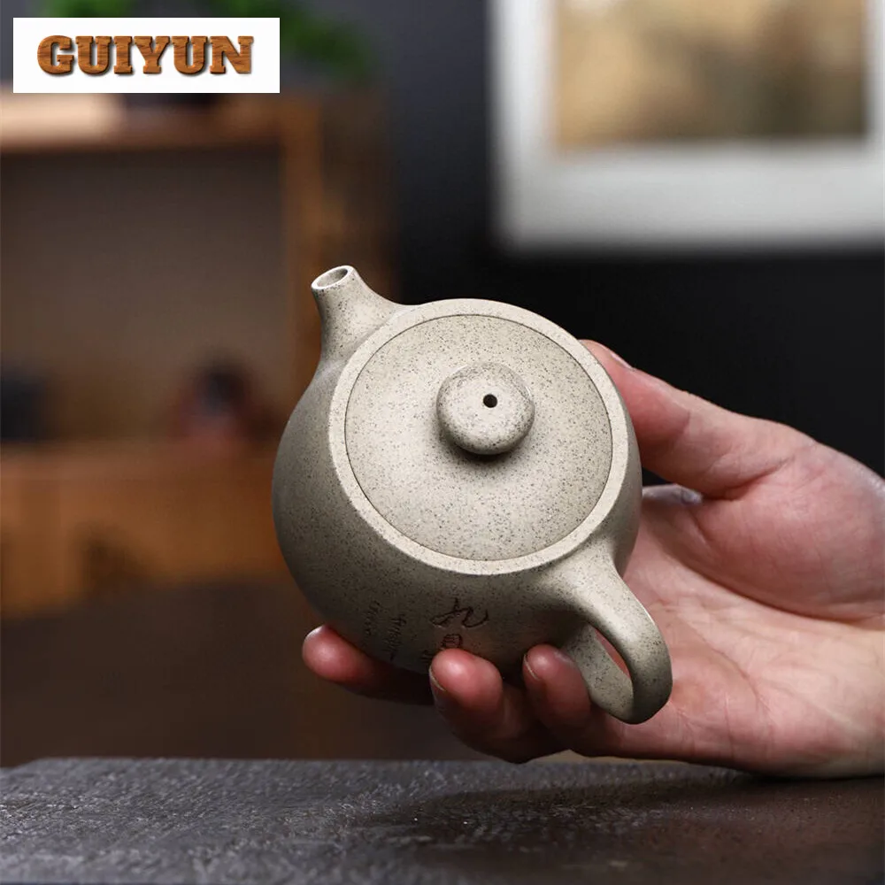 180ML Chinese Yixing Authentic Pot Handmade Purple Clay Teapot Raw Ore White Section Mud Kettle Tea Ceremony Customized Gifts