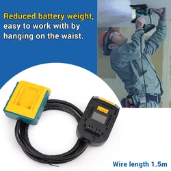 Battery Extension Cord Tool For Makita/Bosch/DeWalt/Milwaukee 14.4-20V Lithium Battery Lightweight with Belt Clip EU plug