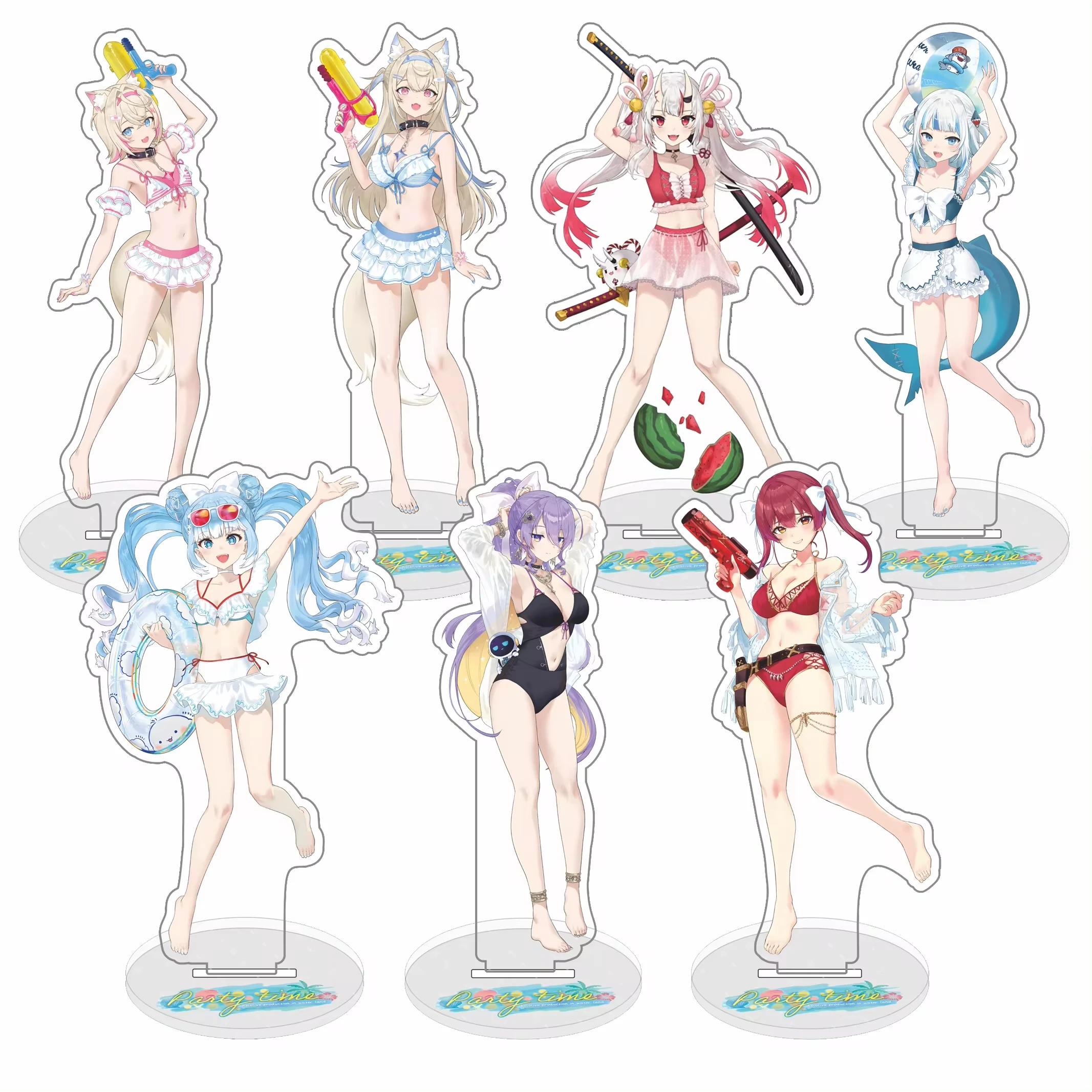 Anime Hololive Acrylic Figure Stand Model Usada Pekora Rushia Hosimati Cartoon Pendant Keychain Desk Decor Gift 15CM