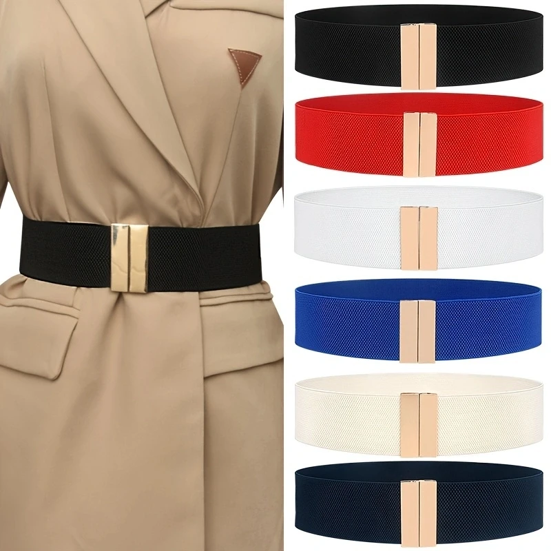 Elastic and simple women's wide waistband Korean version with skirt waist cover versatile dress elastic decorative belt