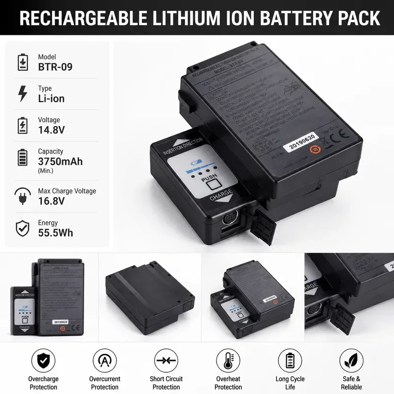 [New] Battery for Fujikura FSM-61S BTR-09 FSM-601S FSM-62S FSM-602S FSM-80S Fusion Splicer Replacement Power Supply