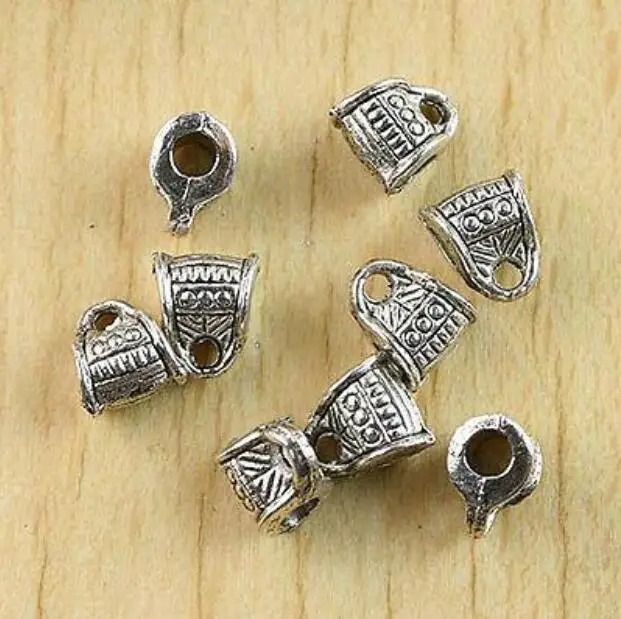 

50pcs 8x6mm,hole:2mm,loop:1.7mm Tibetan silver color 2sided handbag shaped spacer bail h0862